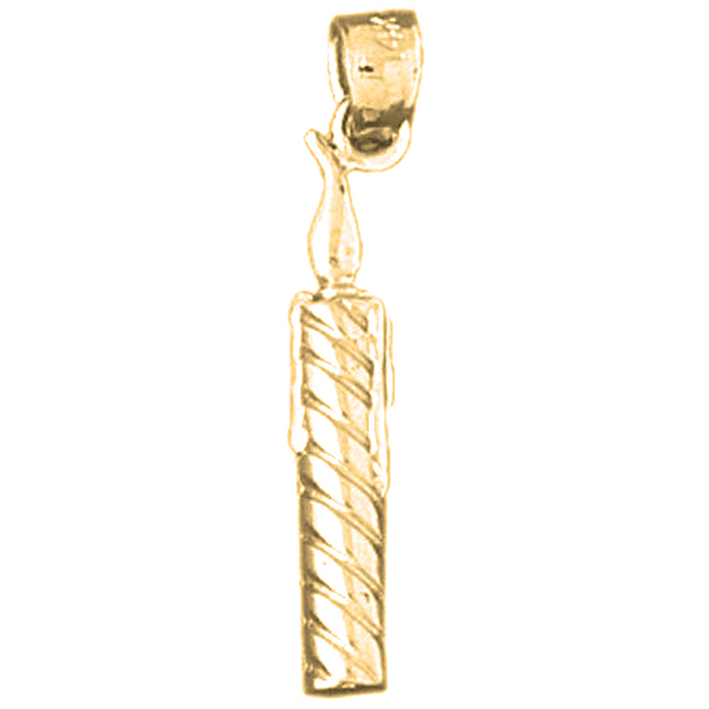 14K or 18K Gold Candle Pendant