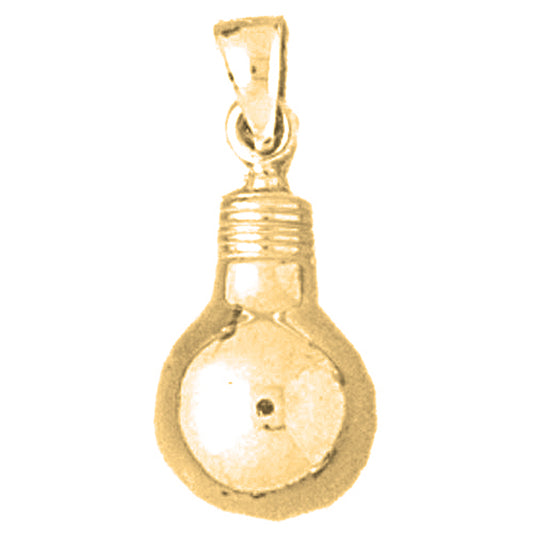 10K, 14K or 18K Gold Light Bulb Pendant