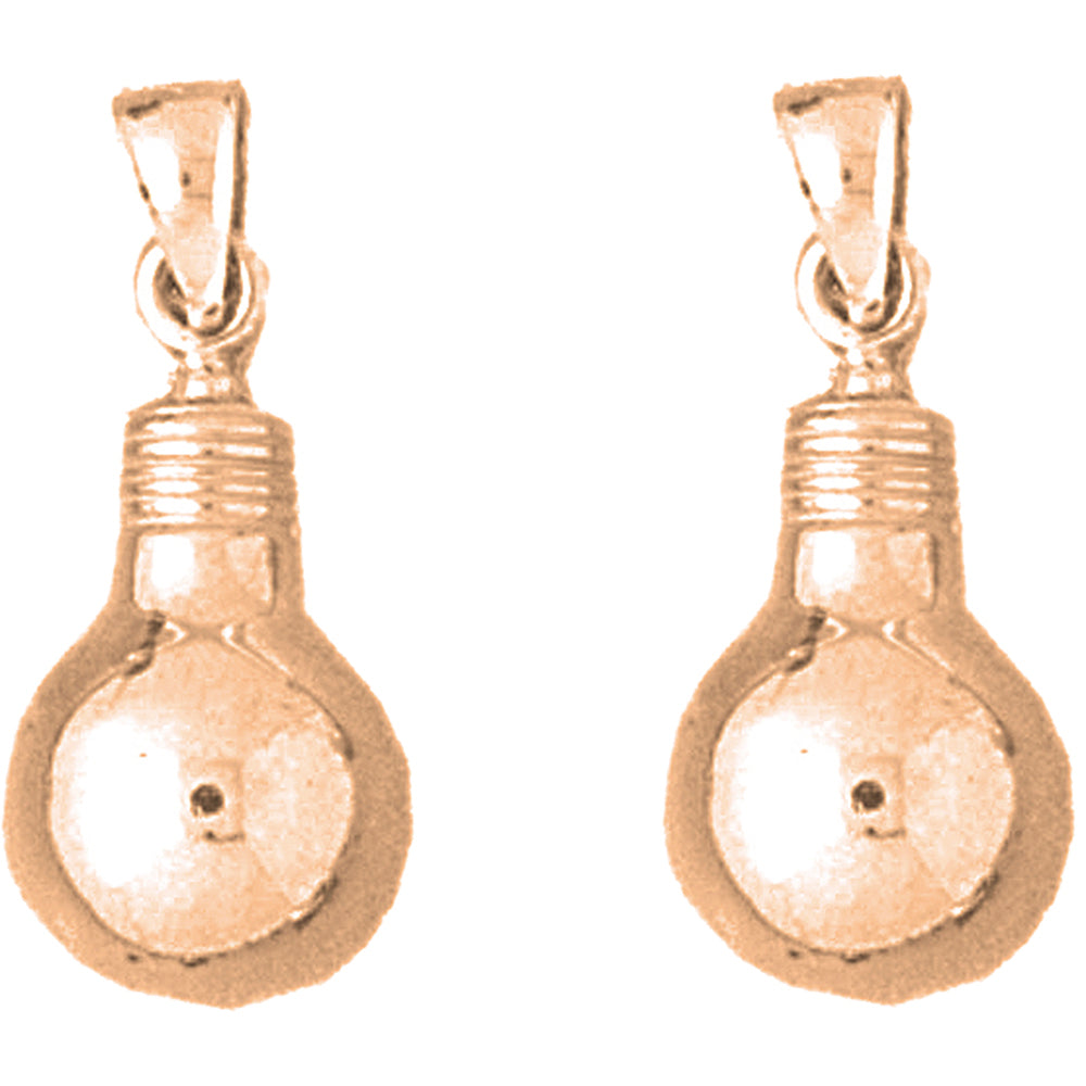 14K or 18K Gold 22mm Light Bulb Earrings