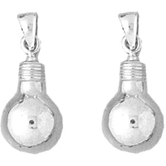 Sterling Silver 22mm Light Bulb Earrings