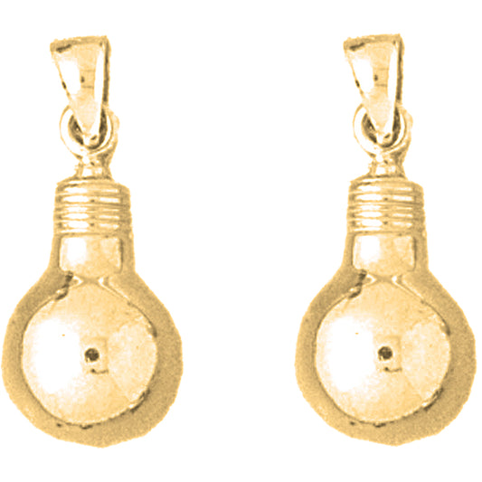 Yellow Gold-plated Silver 22mm Light Bulb Earrings