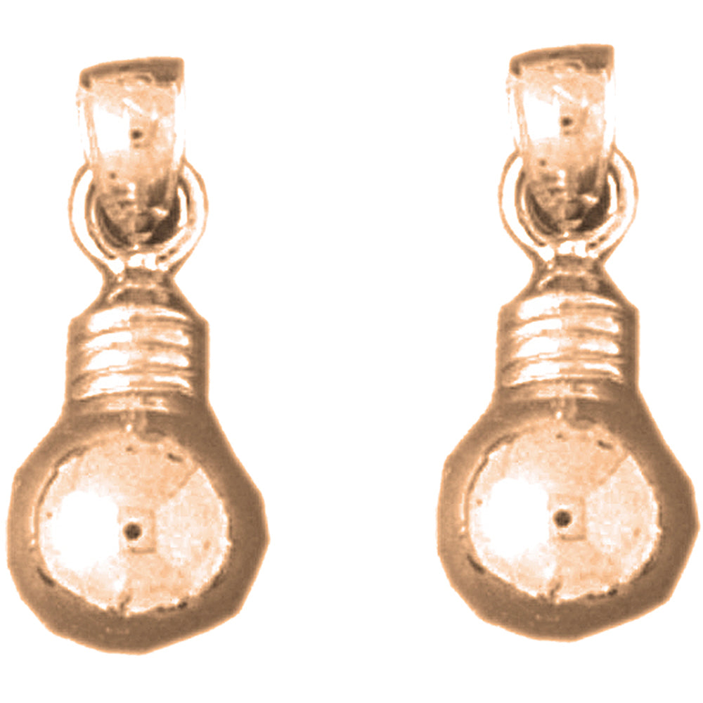 14K or 18K Gold 17mm Light Bulb Earrings