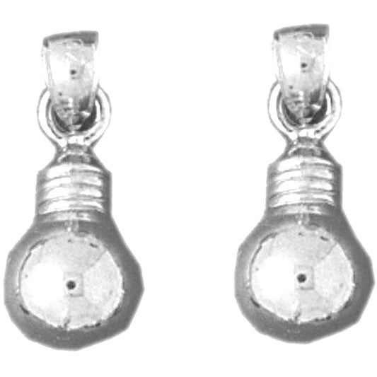 Sterling Silver 17mm Light Bulb Earrings