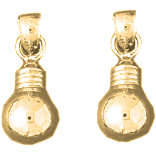 Yellow Gold-plated Silver 17mm Light Bulb Earrings