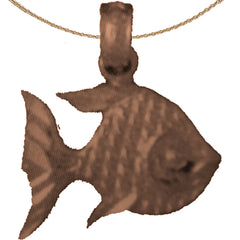 Tropischer Kaiserfisch-Anhänger aus 14 Karat oder 18 Karat Gold