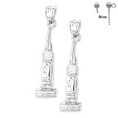 Sterling Silver 30mm Vacuum Earrings (White or Yellow Gold Plated)