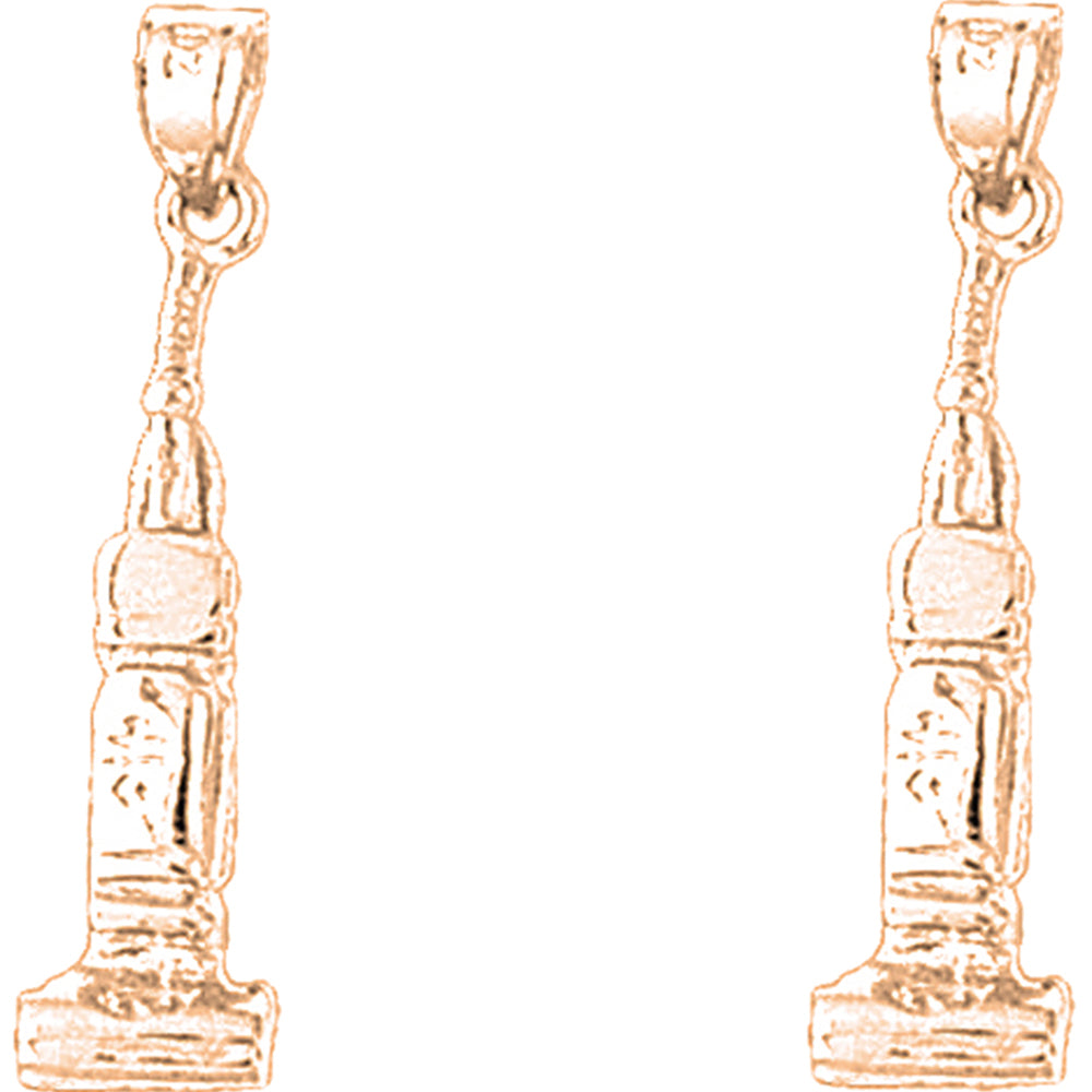 14K or 18K Gold 30mm Vacuum Earrings