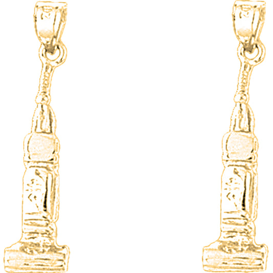 Yellow Gold-plated Silver 30mm Vacuum Earrings