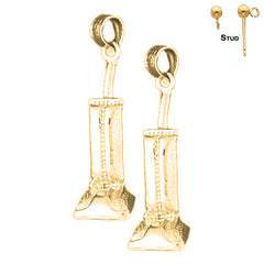 14K or 18K Gold 3D Vacuum Earrings