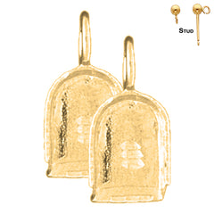 Sterling Silver 18mm 3D Dust Pan Earrings (White or Yellow Gold Plated)