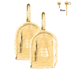 14K oder 18K Gold 18mm 3D Staubschaufel Ohrringe