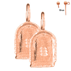 14K or 18K Gold 3D Dust Pan Earrings