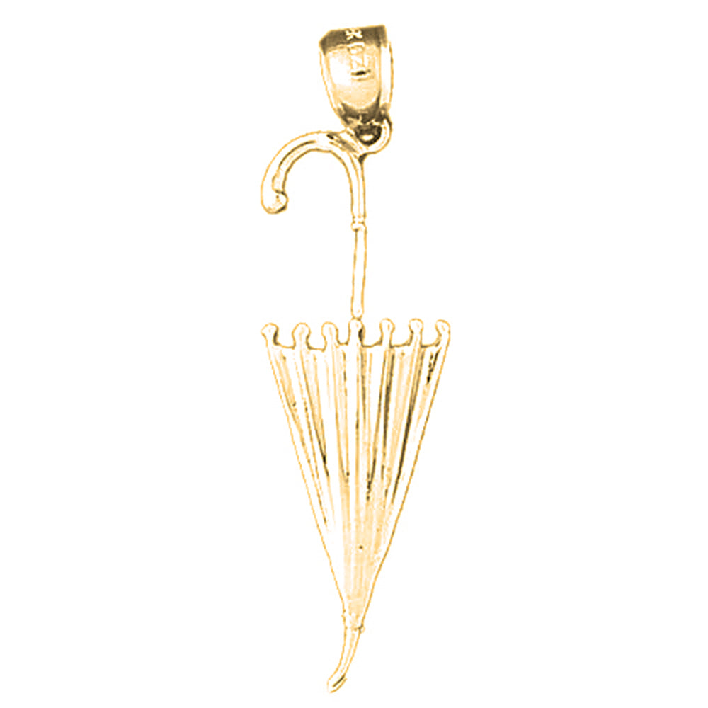 14K or 18K Gold Umbrella Pendant