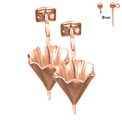 14K or 18K Gold 3D Umbrella Earrings