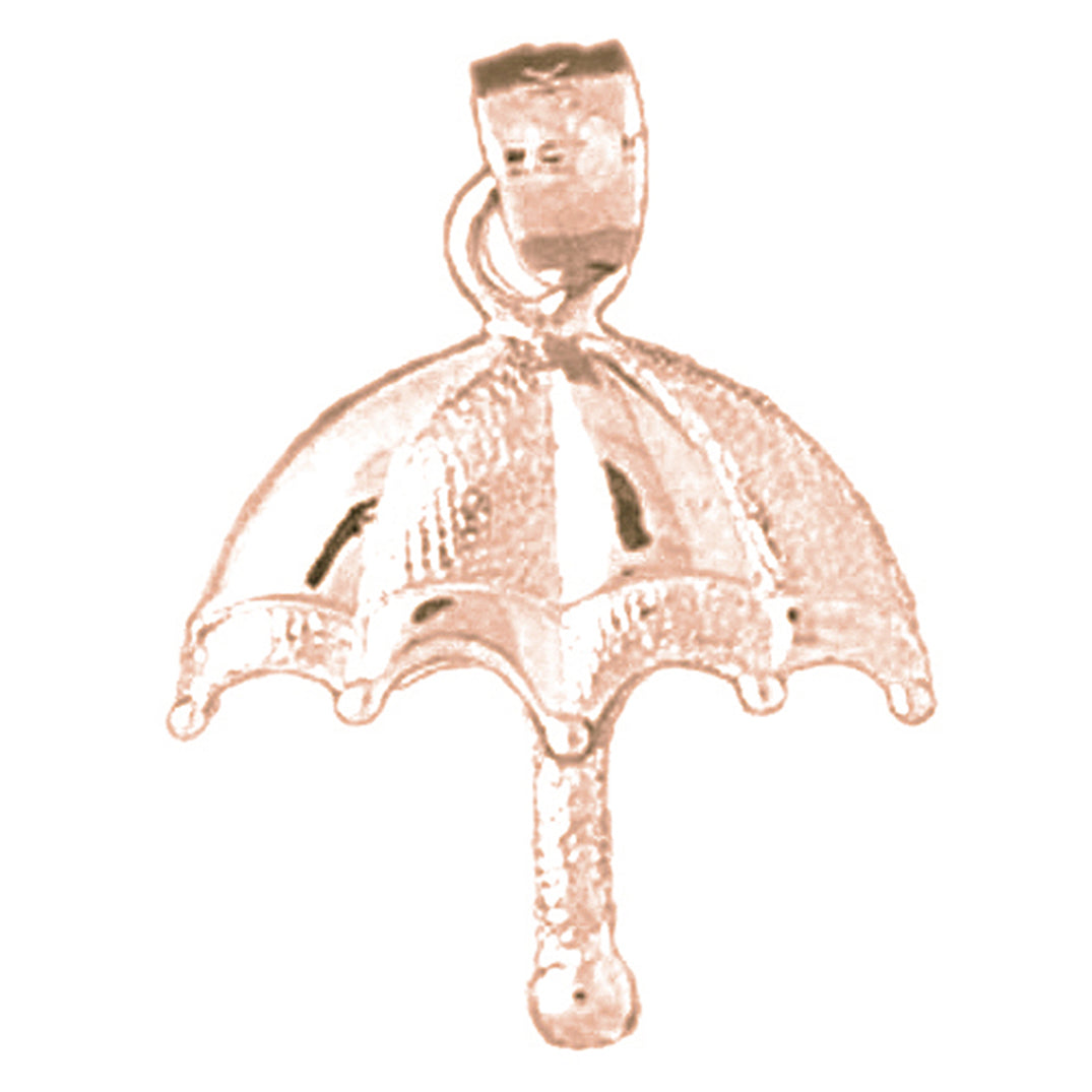 14K or 18K Gold Umbrella Pendant