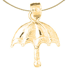 14K or 18K Gold Umbrella Pendant