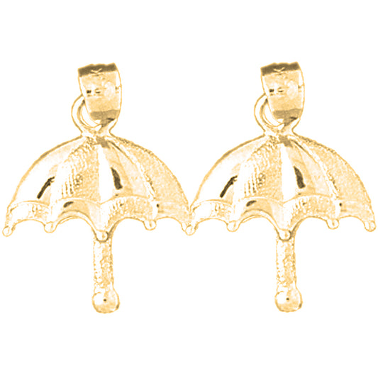 Yellow Gold-plated Silver 19mm Umbrella Earrings