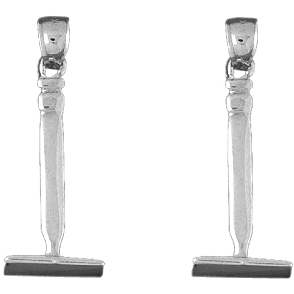 Sterling Silver 33mm Pick Ax Earrings