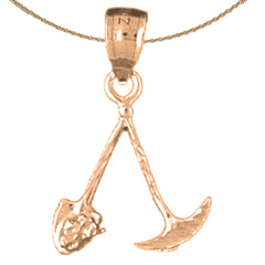 14K or 18K Gold Miners Tools Pendant