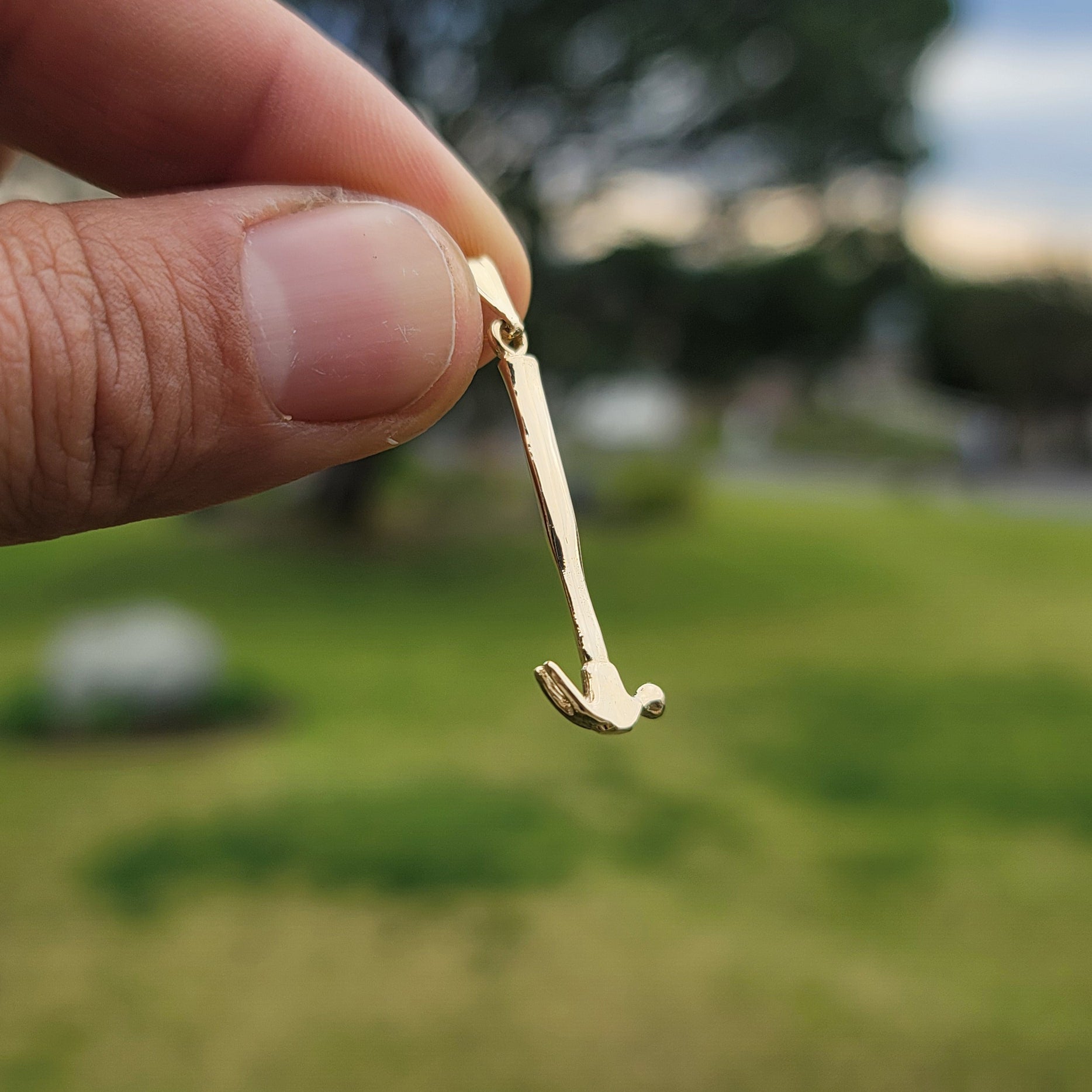 14K or 18K Gold Hammer Pendant