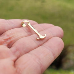 14K or 18K Gold Hammer Pendant