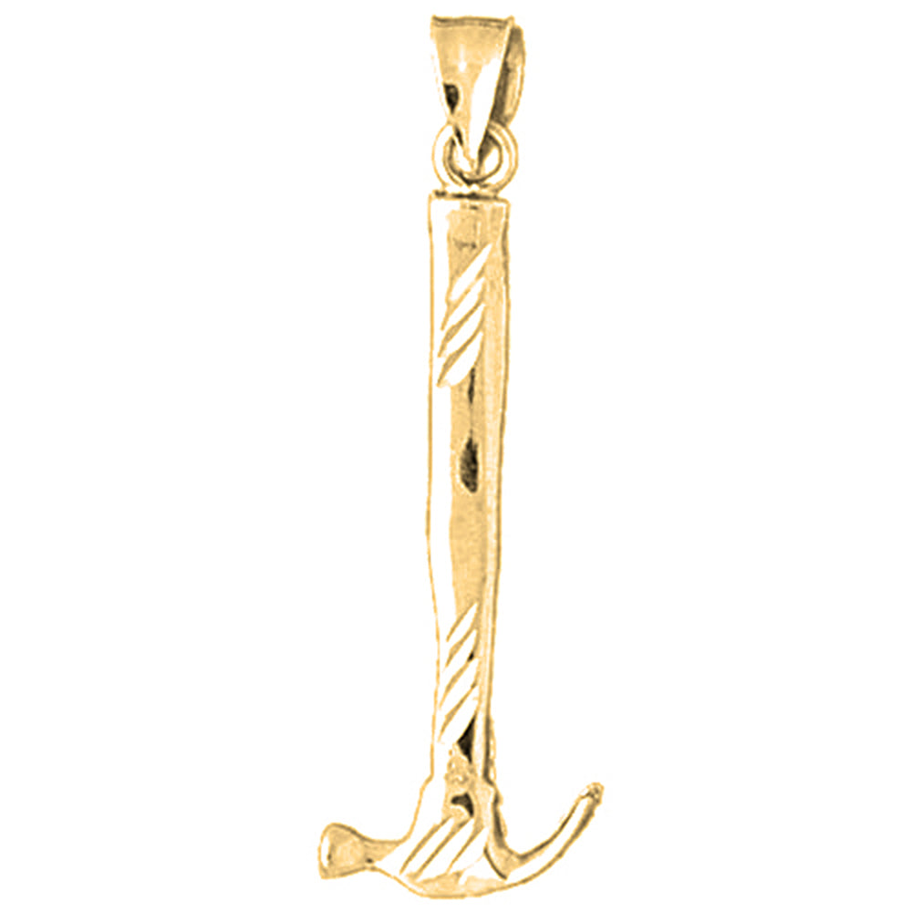 14K or 18K Gold Hammer Pendant