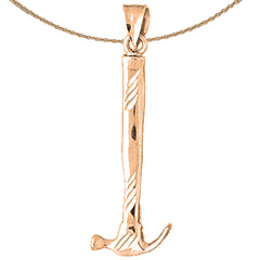 14K or 18K Gold Hammer Pendant