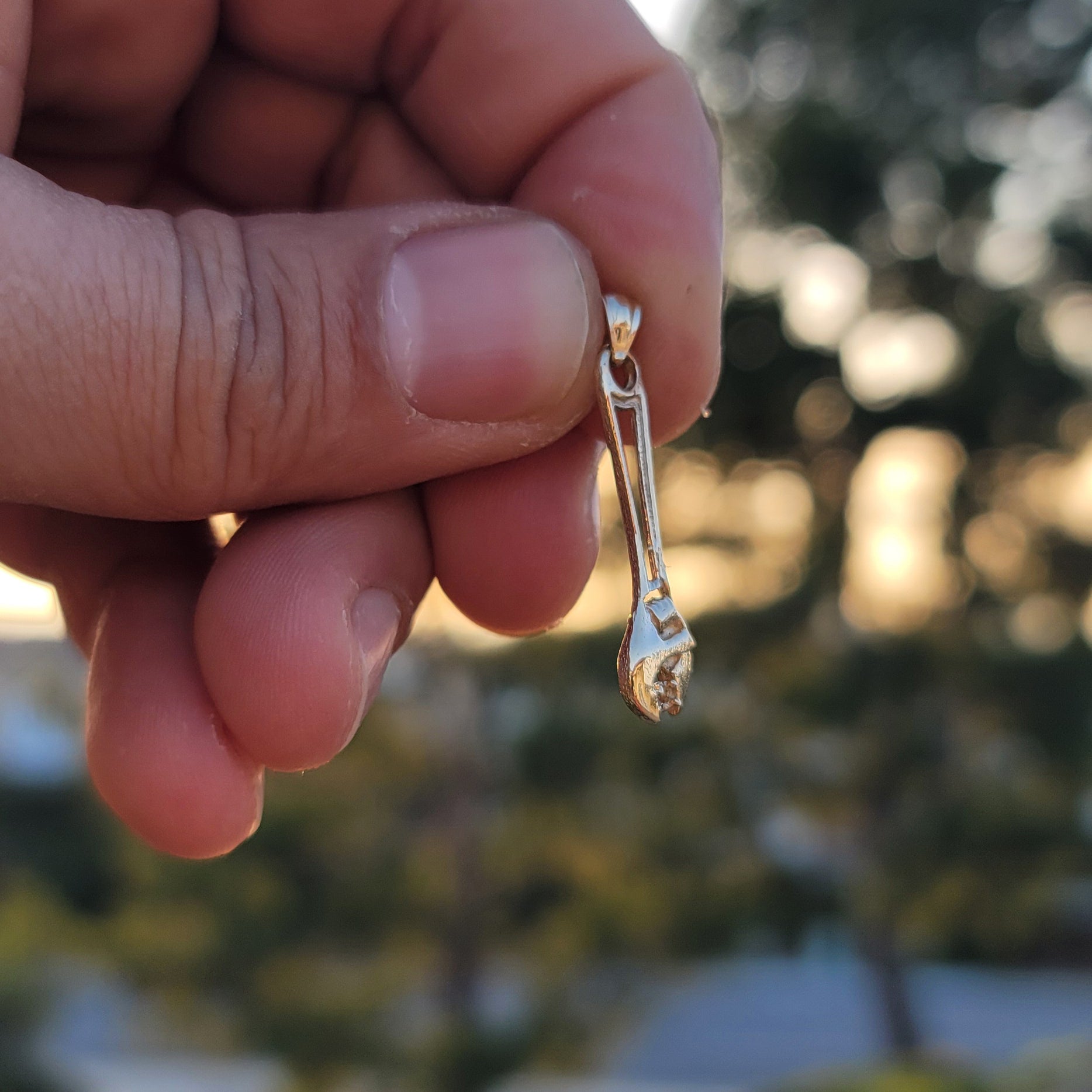 14K or 18K Gold Adjustable Wrench Pendant