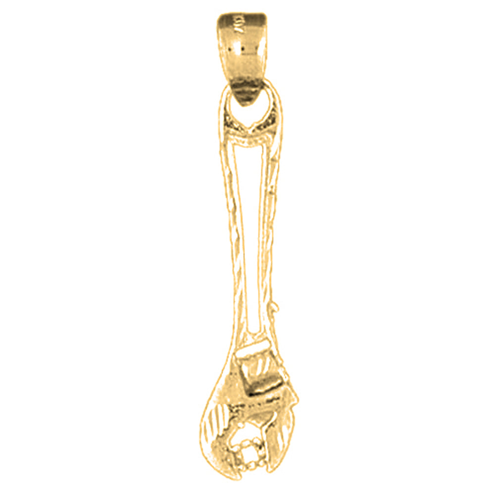 14K or 18K Gold Adjustable Wrench Pendant