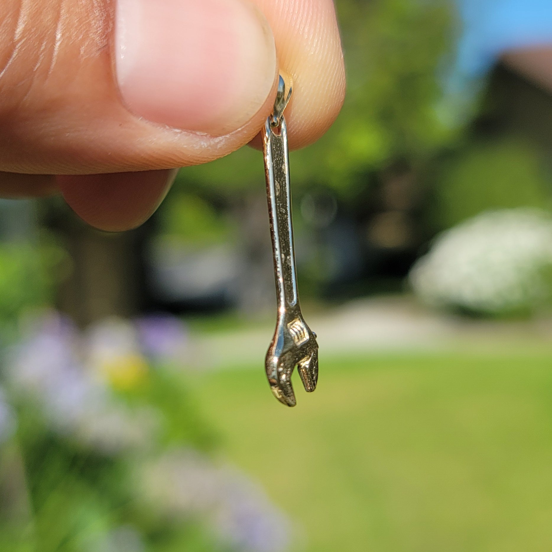 14K or 18K Gold Adjustable Wrench Pendant