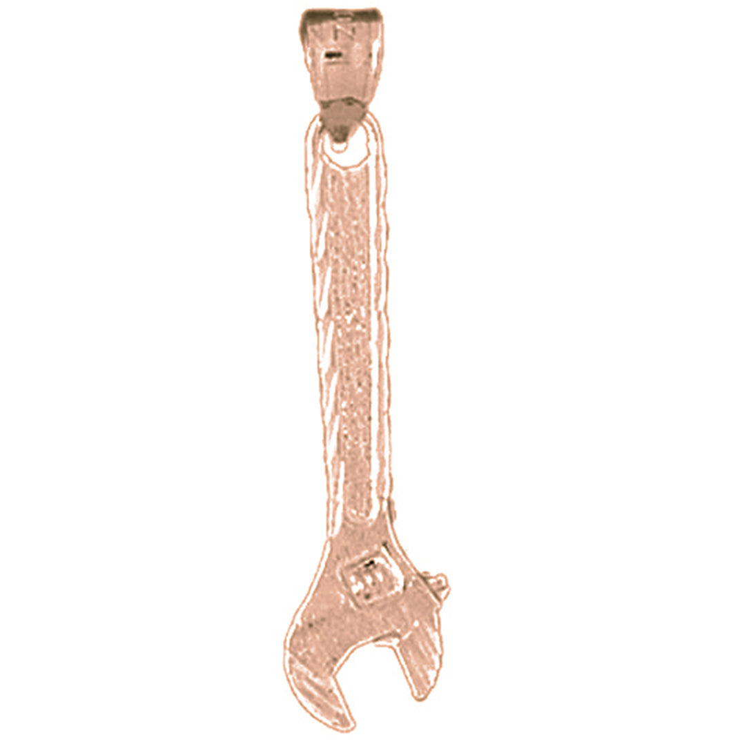 14K or 18K Gold Adjustable Wrench Pendant