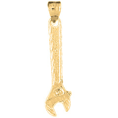 14K or 18K Gold Adjustable Wrench Pendant