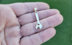 14K or 18K Gold Adjustable Wrench Pendant