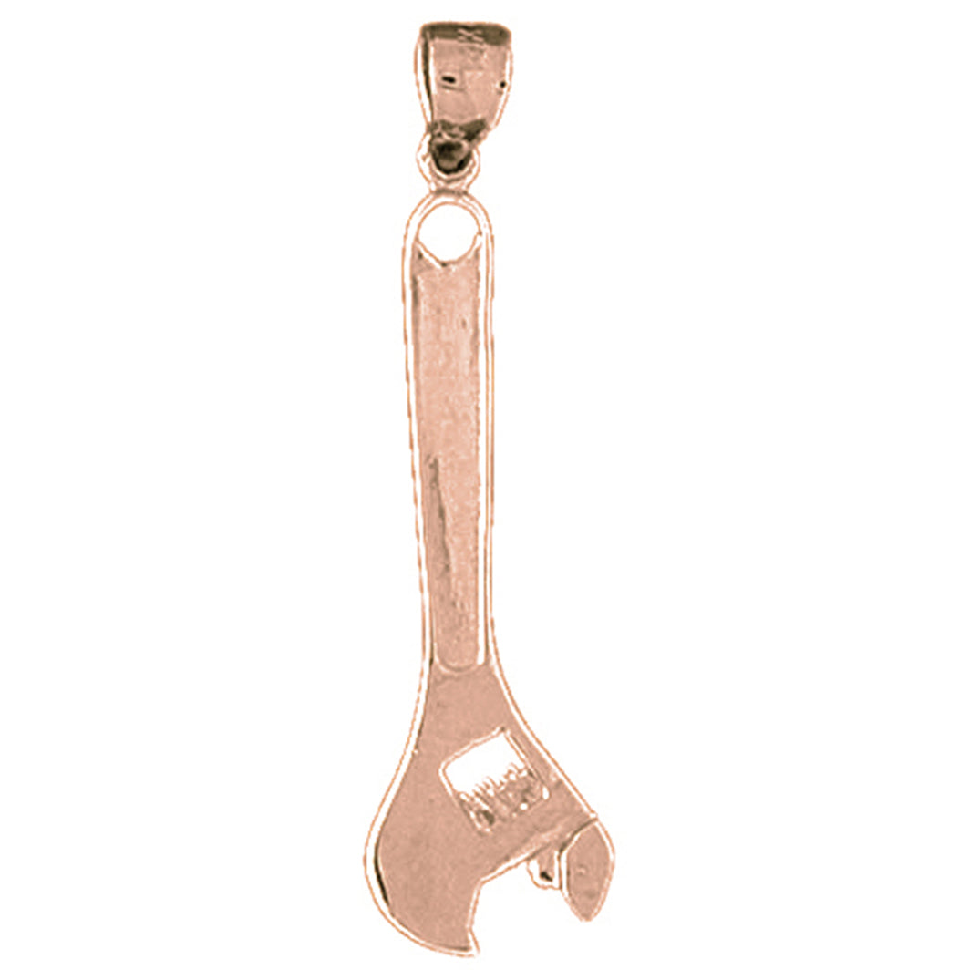 14K or 18K Gold Adjustable Wrench Pendant