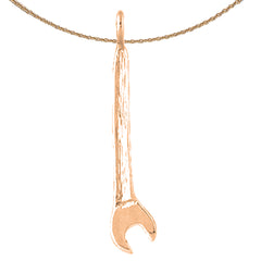 14K or 18K Gold Wrench Pendant