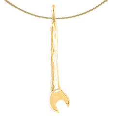 14K or 18K Gold Wrench Pendant
