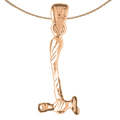 14K or 18K Gold Hammer Pendant