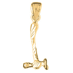 14K or 18K Gold Hammer Pendant