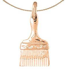 10K, 14K or 18K Gold Paint Brush Pendant