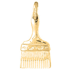 10K, 14K or 18K Gold Paint Brush Pendant