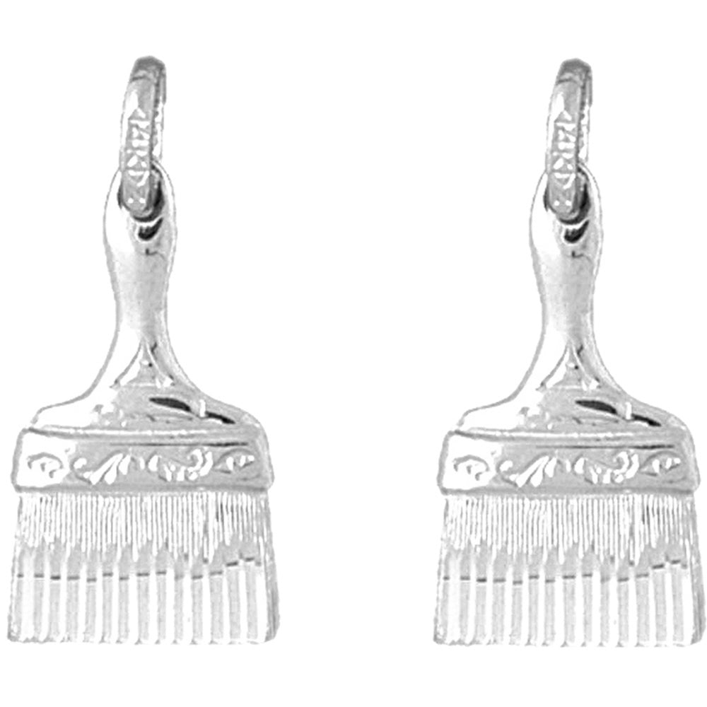 Sterling Silver 27mm Paint Brush Earrings