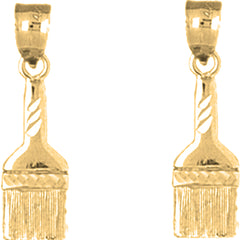 Yellow Gold-plated Silver 23mm Paint Brush Earrings