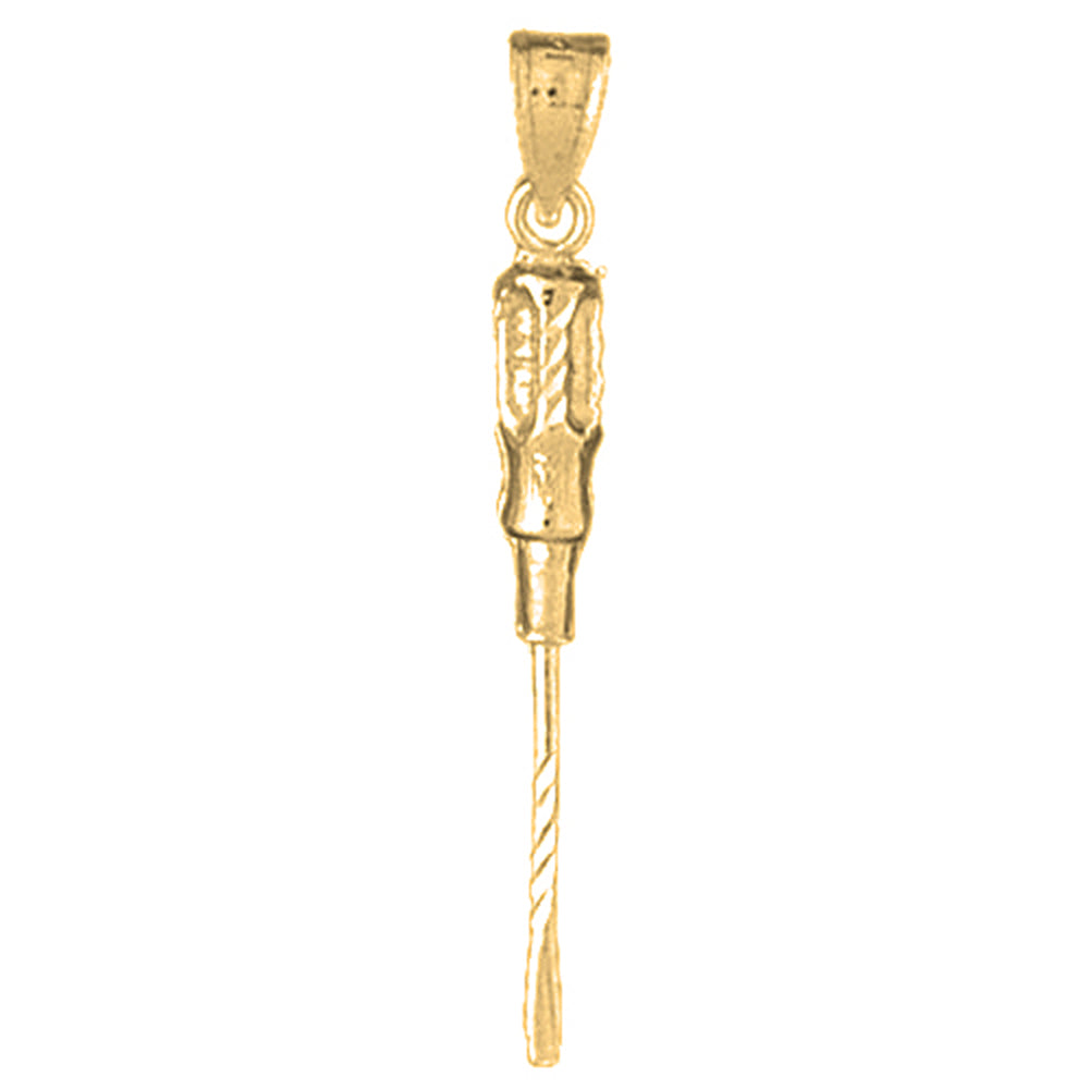 14K or 18K Gold 3D Screw Driver Pendant