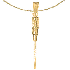 14K or 18K Gold 3D Screw Driver Pendant