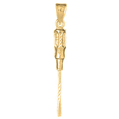 14K or 18K Gold 3D Screw Driver Pendant