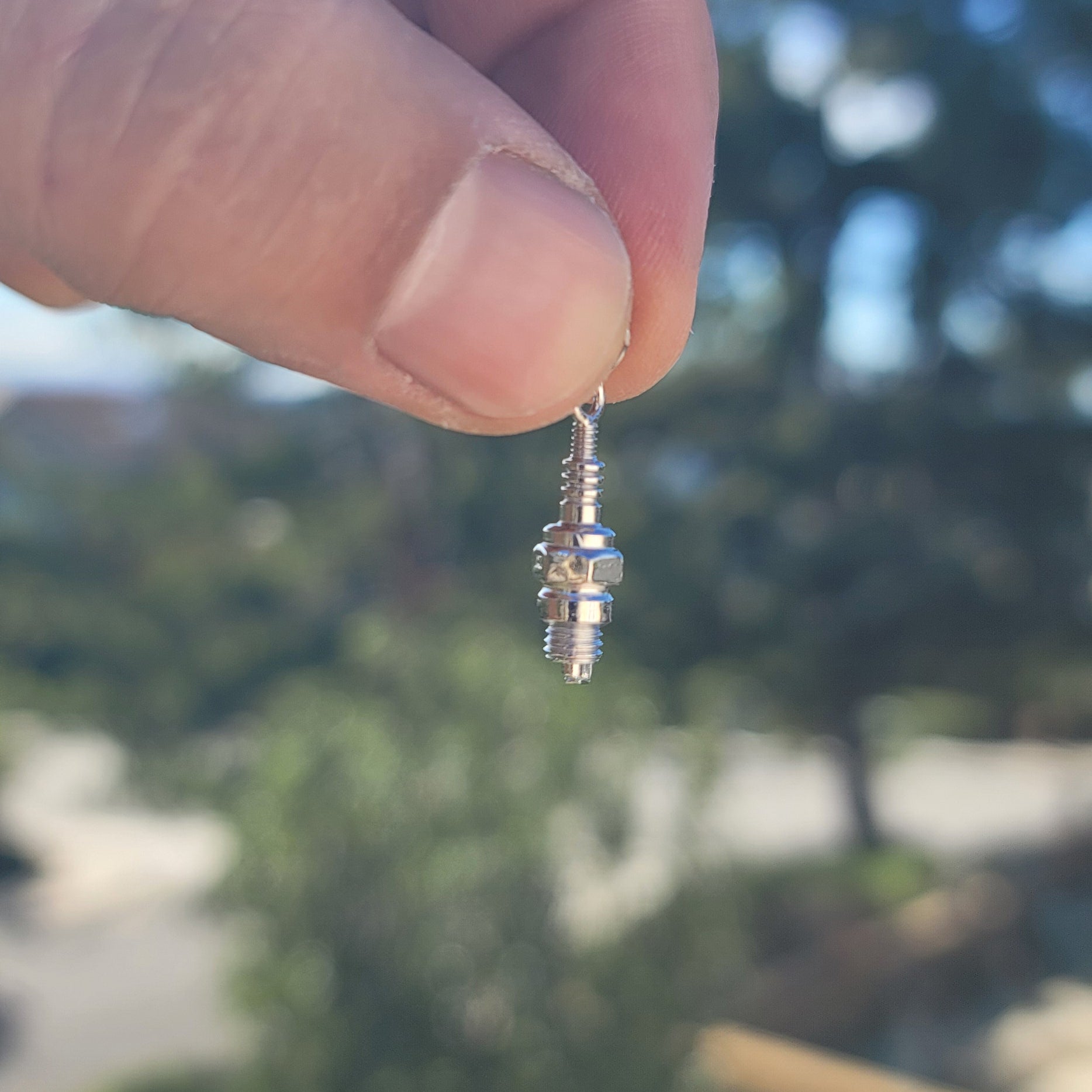 10K, 14K or 18K Gold Spark Plug Pendant