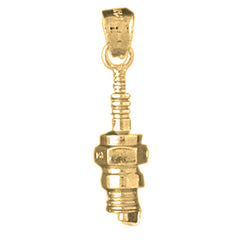 10K, 14K or 18K Gold Spark Plug Pendant