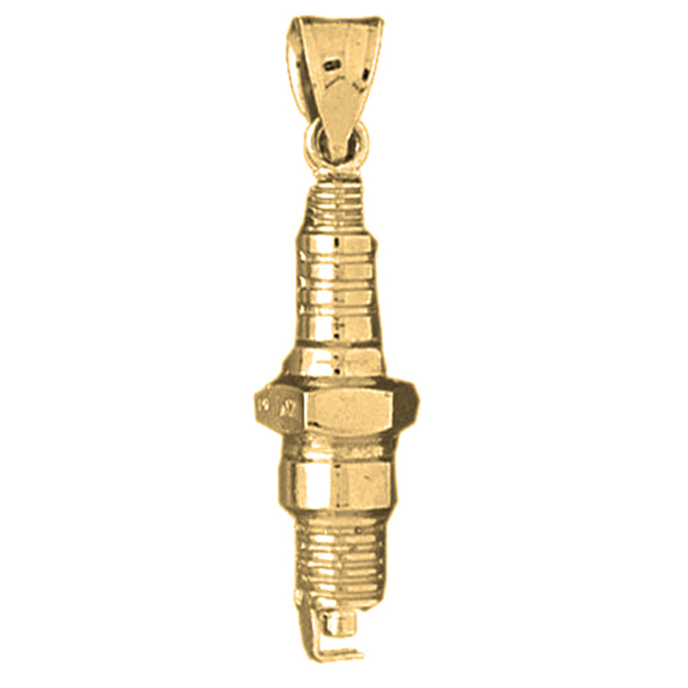 10K, 14K or 18K Gold Spark Plug Pendant