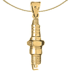 10K, 14K or 18K Gold Spark Plug Pendant