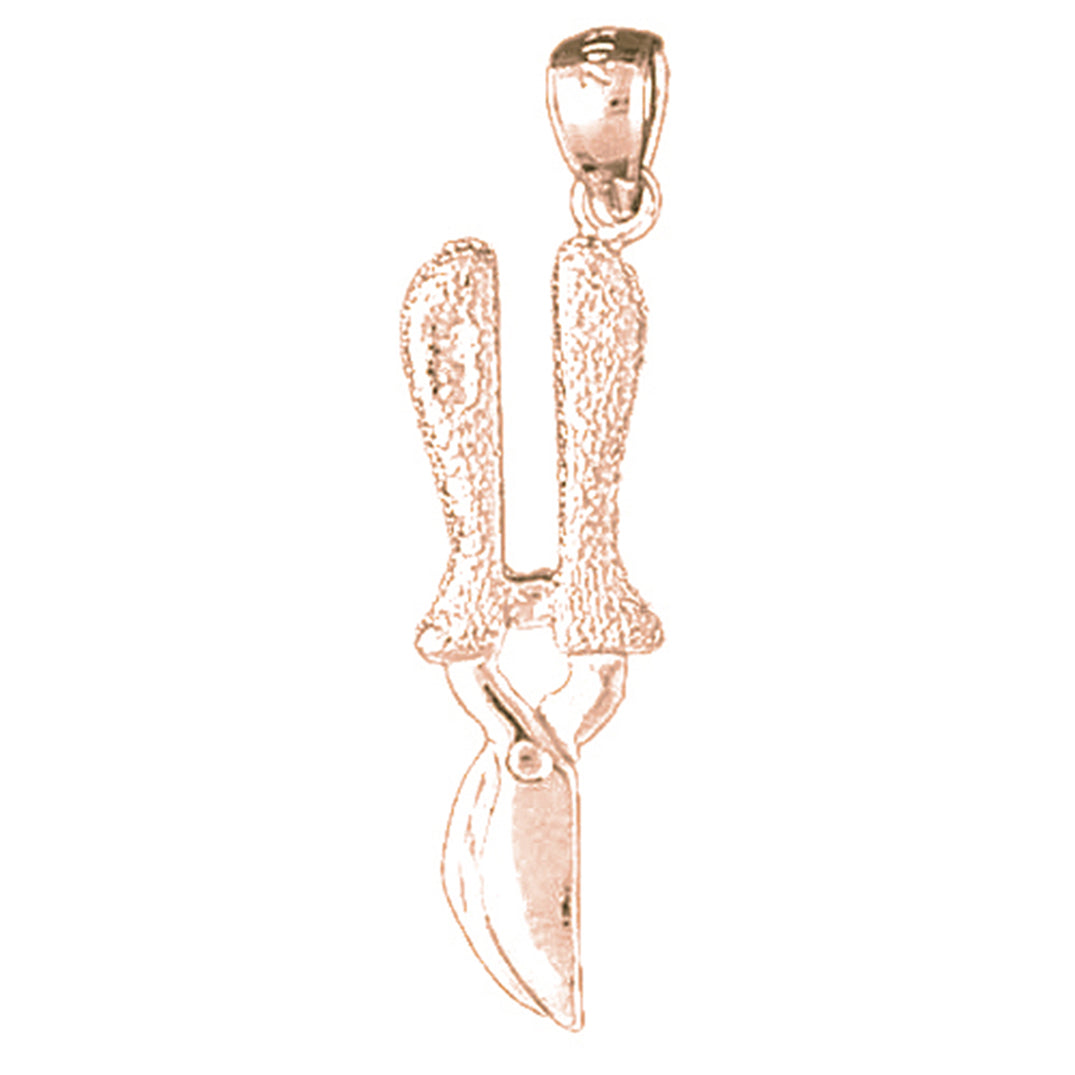 10K, 14K or 18K Gold 3D Snipping Tool Pendant